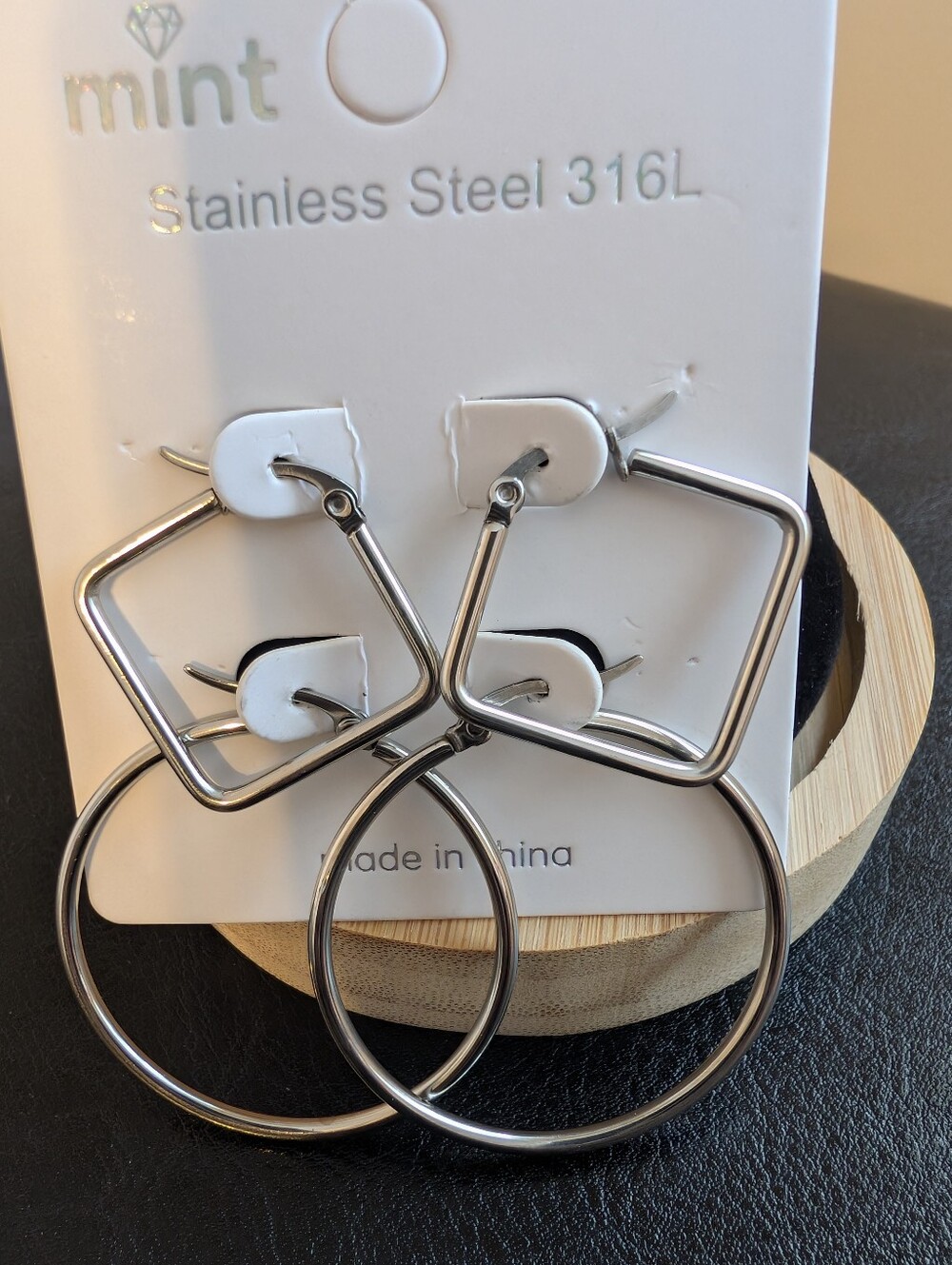Mint Stainless Steel Earrings Set- 2 Pair Of Earrings